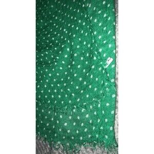 Polka dot green sheer scarf